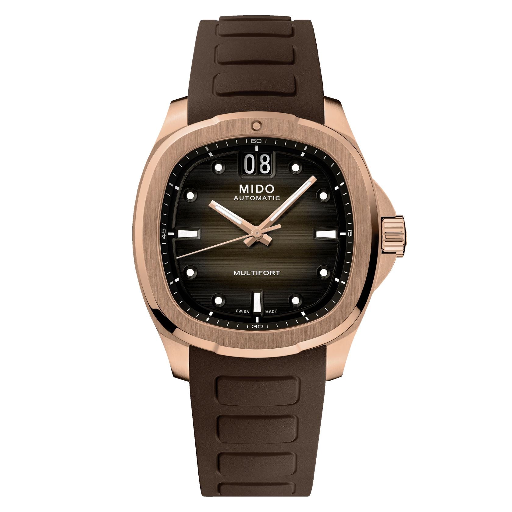 Orologio Uomo Mido Rosè Multifort TV Gran Data Cioccolato M0495263729100